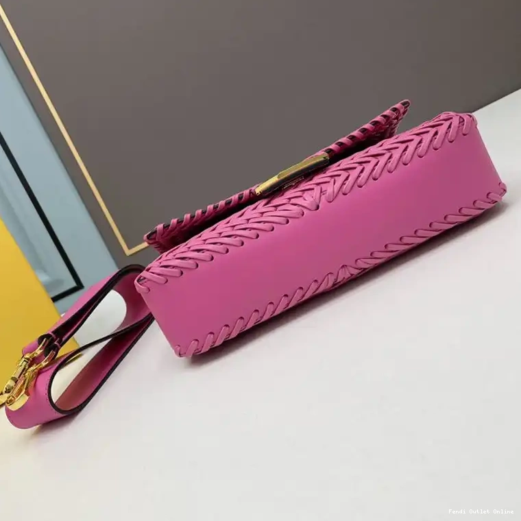 Affordable In Bag Leather Stitching Baguette Rose Medium Fendi 0618